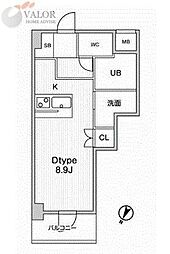 JMFResidence町田 ワンルームの間取図画像