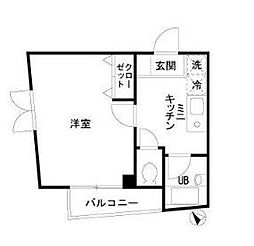 プレジオ中町 1Kの間取図画像