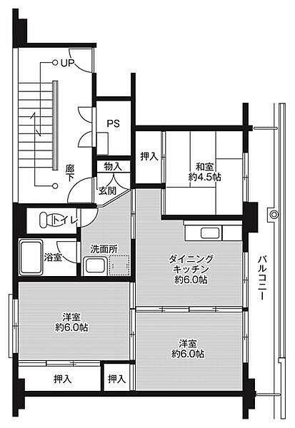 ビレッジハウス松尾1号棟 0206｜長野県飯田市松尾清水(賃貸マンション3DK・2階・53.08㎡)の写真 その2