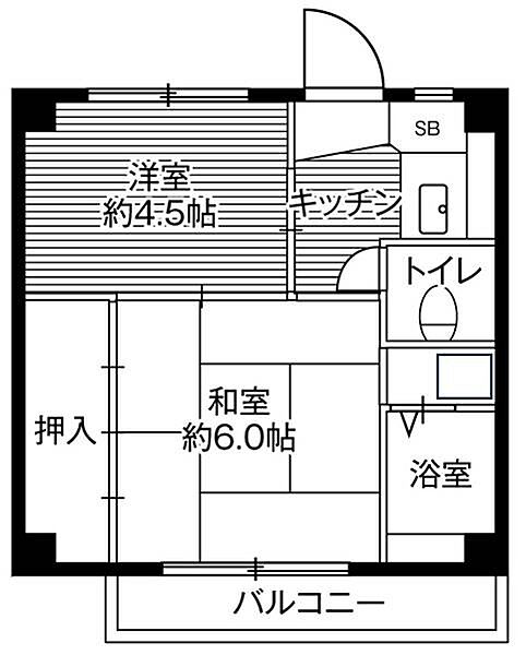 ビレッジハウス亀井野4号棟 0202｜神奈川県藤沢市亀井野(賃貸マンション2K・2階・28.98㎡)の写真 その2