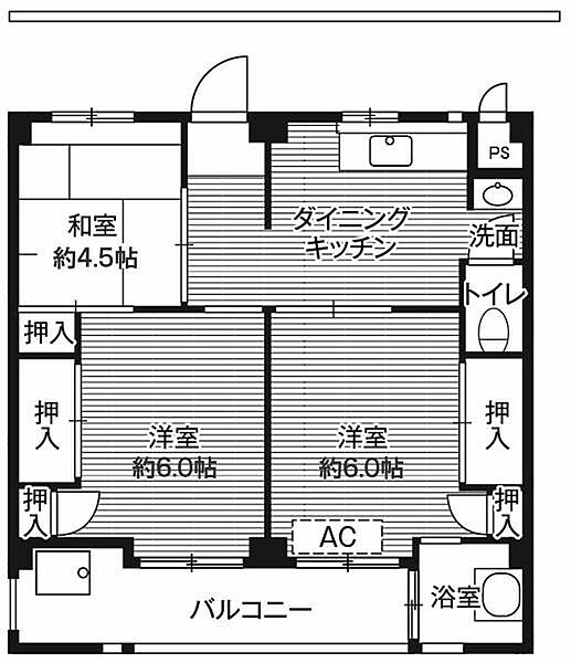 ビレッジハウス上尾1号棟 0404｜埼玉県上尾市大字平塚(賃貸マンション3DK・4階・49.20㎡)の写真 その2