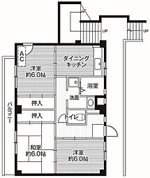 ビレッジハウス古和釜6 3DKの間取図画像