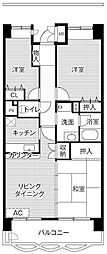 ビレッジハウス潮見タワー 3LDKの間取図画像