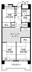 ビレッジハウス品川八潮タワー 3DKの間取図画像