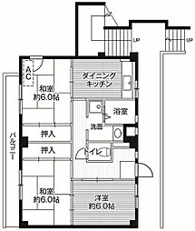 ビレッジハウス市原3 3DKの間取図画像