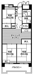 ビレッジハウス品川八潮タワー 3DKの間取図画像