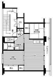 ビレッジハウス小千谷1号棟 2LDKの間取図画像