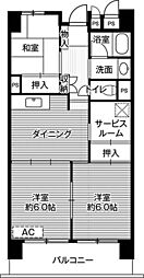ビレッジハウス成田吾妻タワー 2SLDKの間取図画像