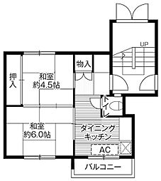 ビレッジハウス銭函1号棟 2Kの間取図画像