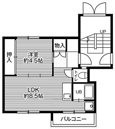ビレッジハウス帯広1 1LDKの間取図画像