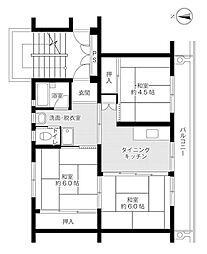 ビレッジハウス本巣2号棟 5階3DKの間取り