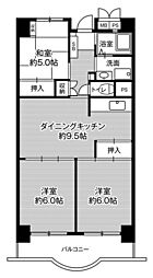 ビレッジハウス浜松タワー 3DKの間取図画像