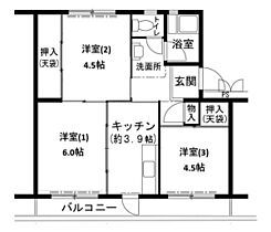 3階 / 3K / 43.5㎡