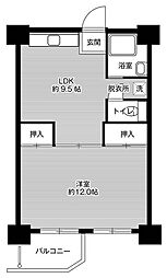 ビレッジハウス泉北栂タワー 1LDKの間取図画像