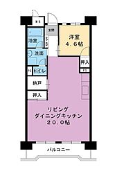 ビレッジハウス港島タワー 1LDKの間取図画像