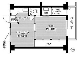 ビレッジハウス加田一号棟 1DKの間取図画像