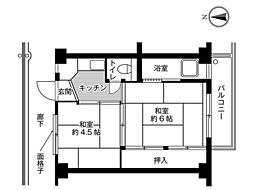 ビレッジハウス久保3号棟 2Kの間取図画像