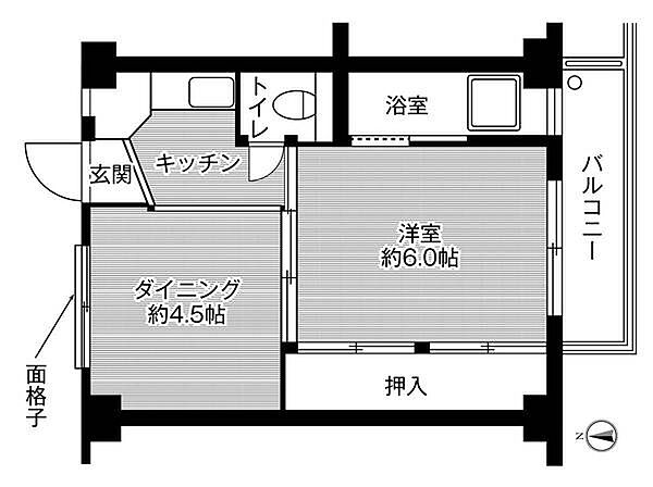 ビレッジハウス城東4号棟 0410｜兵庫県姫路市城東町毘沙門(賃貸マンション1DK・4階・28.98㎡)の写真 その2