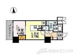 グランセジュール江坂パーカー江坂ビル 1LDKの間取図画像