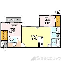 フローリッチ1 2LDKの間取図画像