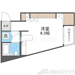 サラダボール 1Kの間取図画像
