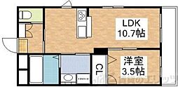グランシャルム円山 1LDKの間取図画像