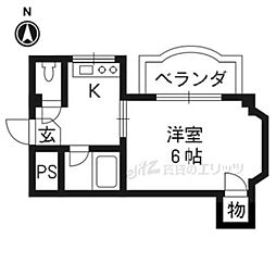 サンパレス・エル 1Kの間取図画像