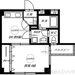 新大阪和光ビル 1DKの間取図画像