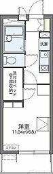 レオパレスビスタリー仁 1Kの間取図画像