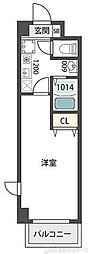 パークサイド瑞光 1Kの間取図画像