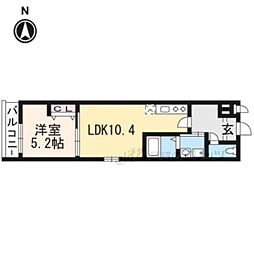 フジパレス阪急茨木北 1LDKの間取図画像