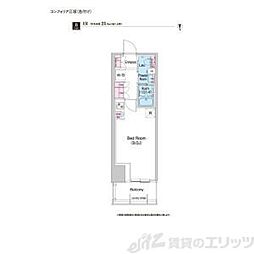 COMFORIA江坂 ワンルームの間取図画像