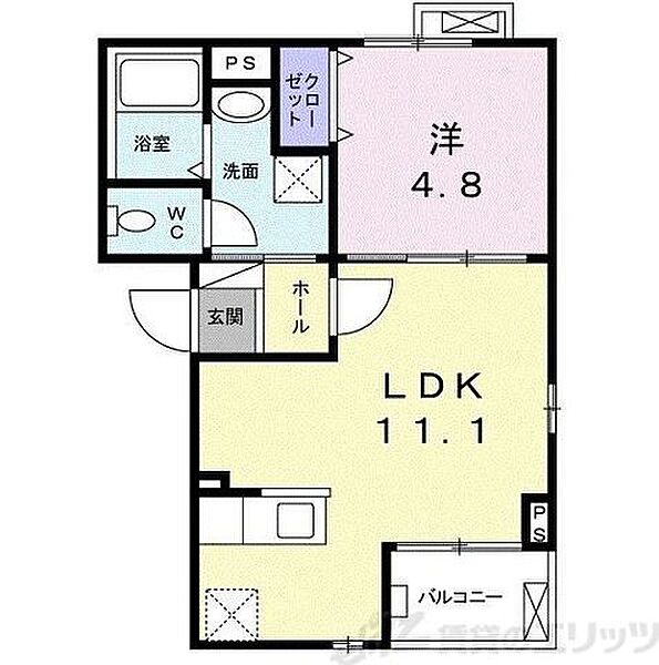 歩 205｜大阪府茨木市大住町(賃貸アパート1LDK・2階・37.51㎡)の写真 その2