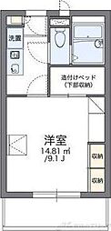 レオパレスリビエールブランシェ 1Kの間取図画像