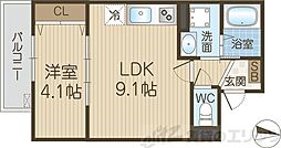 アート茨木 1LDKの間取図画像