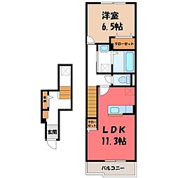 ベル エリタージュ 1LDKの間取図画像