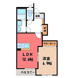 ベル・グラース 1LDKの間取図画像