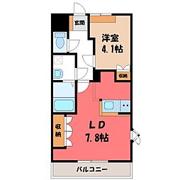 アップステージ1 1LDKの間取図画像