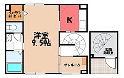 ストーキア 1Kの間取図画像