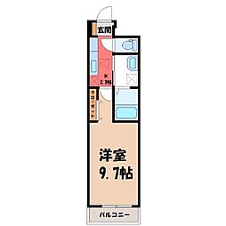 ブリラーレ 1Kの間取図画像