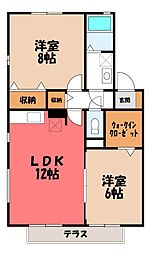 プレミール 2LDKの間取図画像