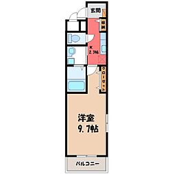 ヒカルサ熊谷サウス 1Kの間取図画像