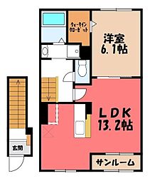 ノーブルイースト上柴 1LDKの間取図画像
