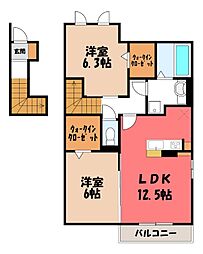 ラ・ピーノ6 2LDKの間取図画像