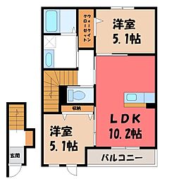 フェアリー・テール 2LDKの間取図画像