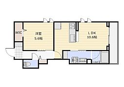 カームブランシェ 1LDKの間取図画像