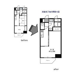 セゾン舞鶴 1Kの間取図画像