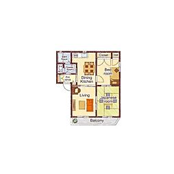 スリーゼハイツ葛木A 3DKの間取図画像