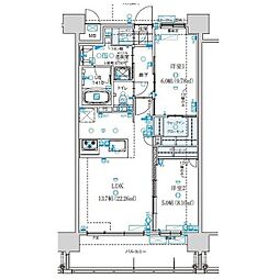 グリーンヒル金池ミッドタウンプレミアム 2LDKの間取図画像