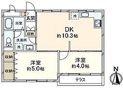 ビラ大泉学園 2DKの間取図画像
